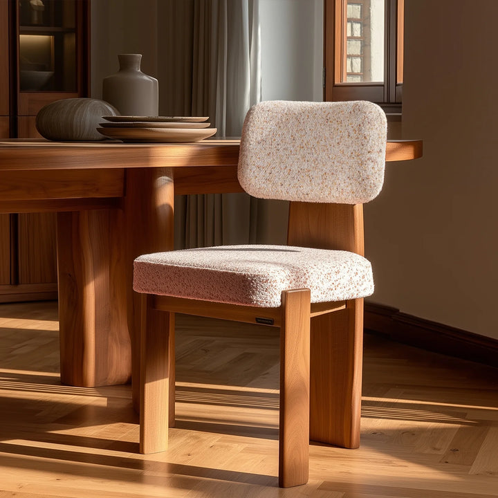 Vanya Dining Chair | Sculptural Solid Teak Wood Chair by CraftCurve
