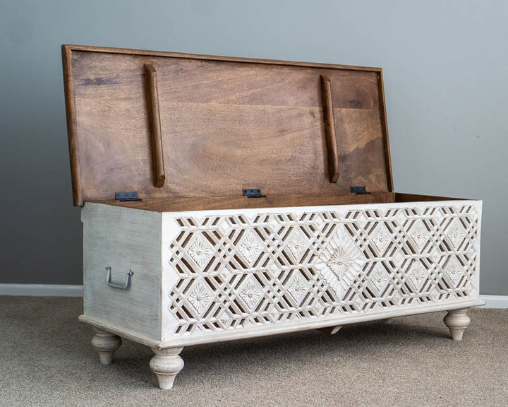 Harmony Haven Hand Carved Trunk Box
