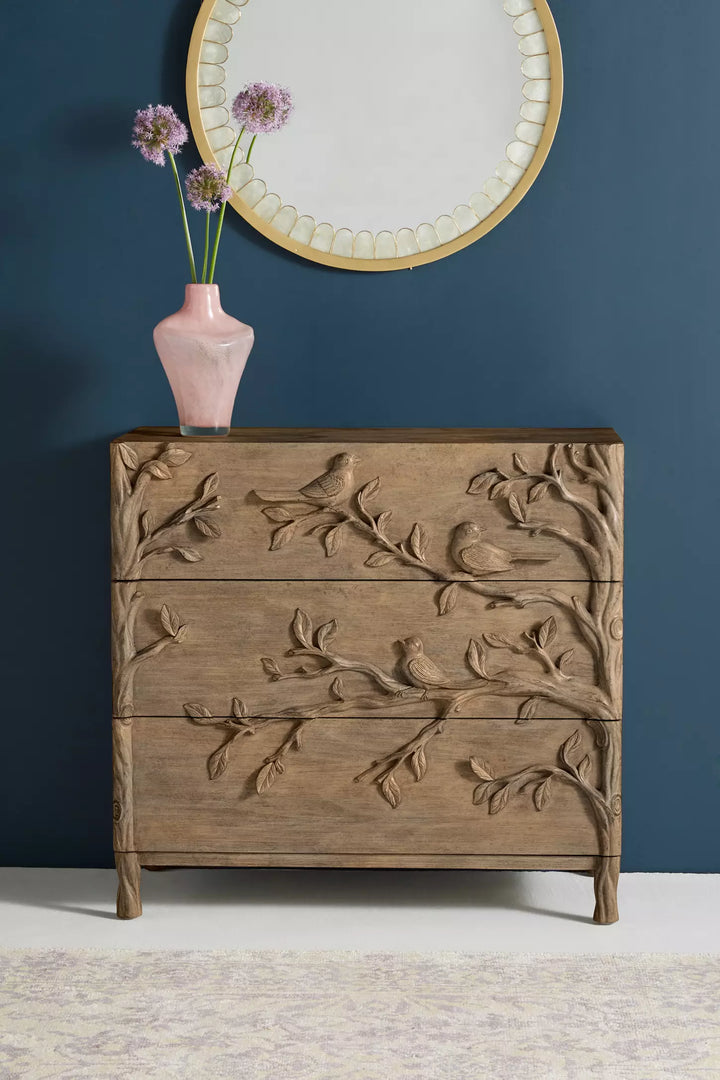 Vanya Handcarved Dresser | Solid Mango Wood 3-Drawer Chest by CraftCurve