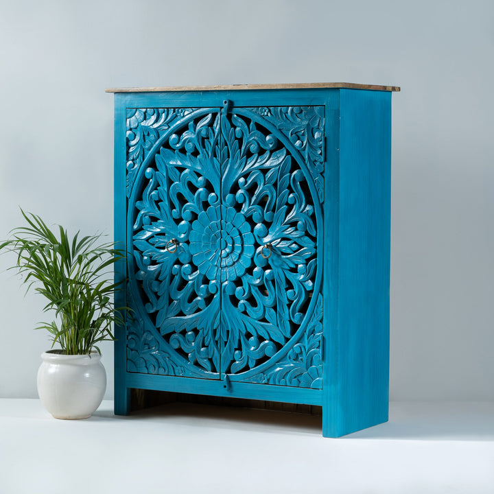 Ornate Dual-Door Storage Cabinet