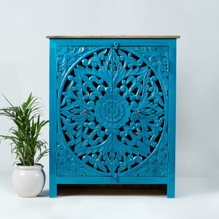 Ornate Dual-Door Storage Cabinet