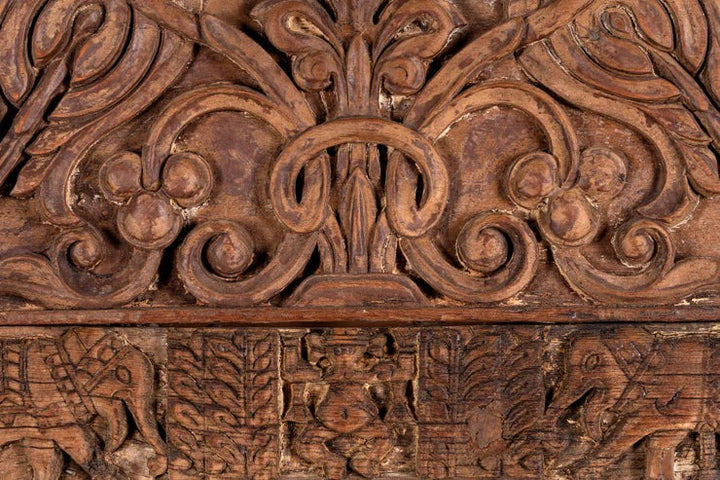 Carved Oasis Handmade Old Wood Tomb Carvings Mirror Frame Brown