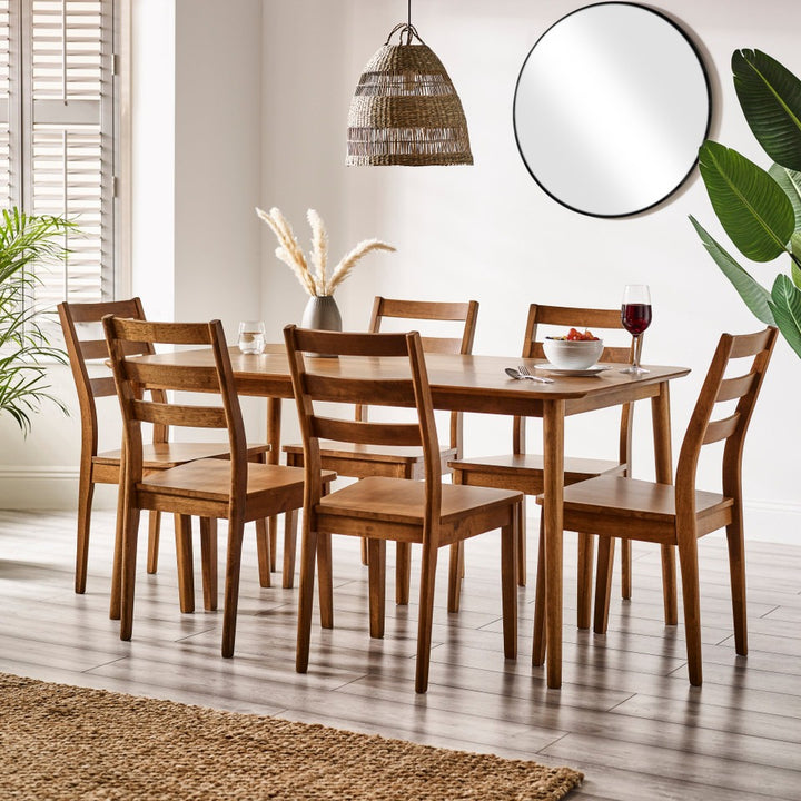 Arden Large Mango Wood Dining Table with 6 Chairs
