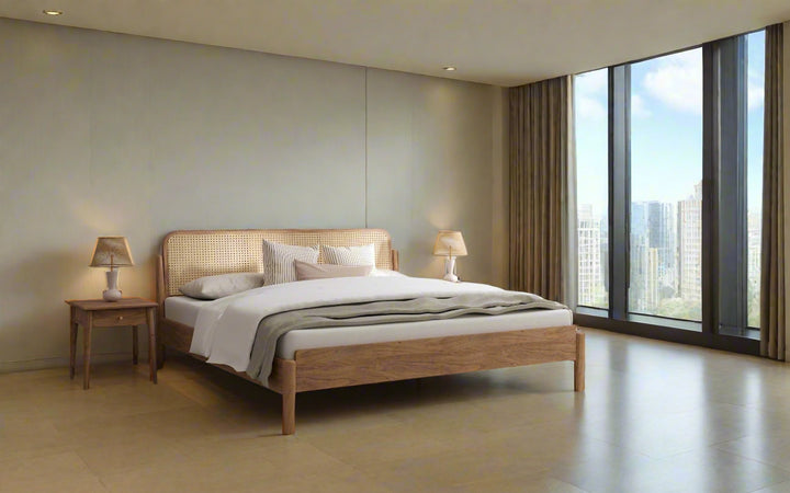 Saanjh Non-Storage Solid Wood Cane Bed