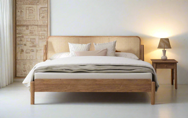 Saanjh Non-Storage Solid Wood Cane Bed