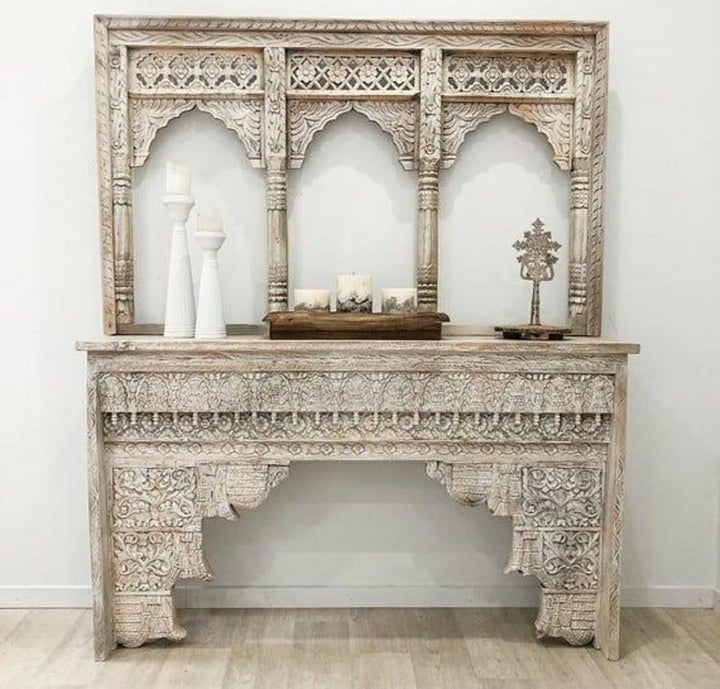 Vintage Hand Craft Mirror And Console