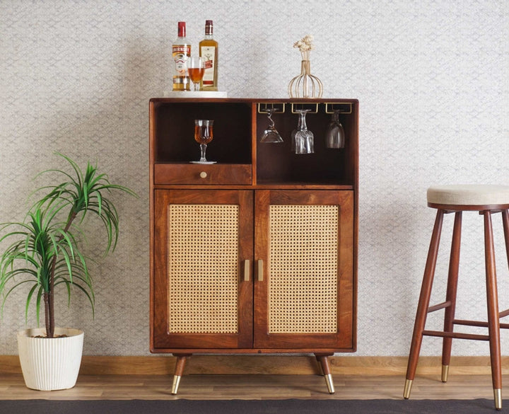 Aurelian Cane Bar Cabinet