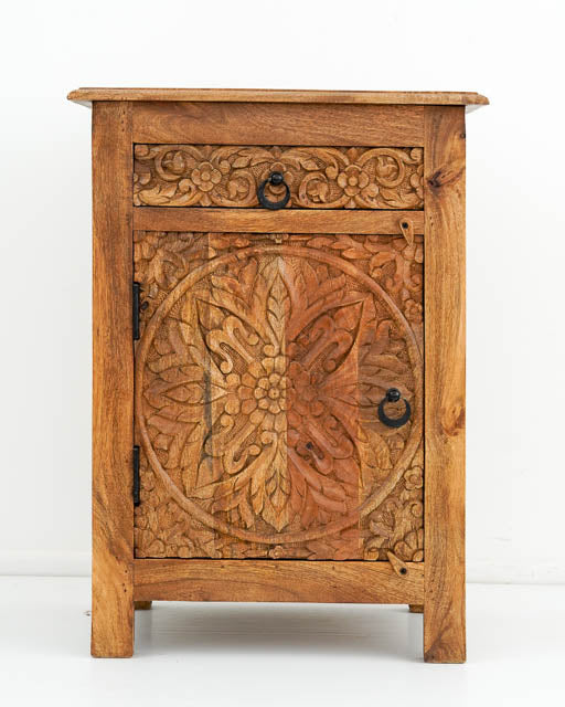 Elegance Carved Bedside Table