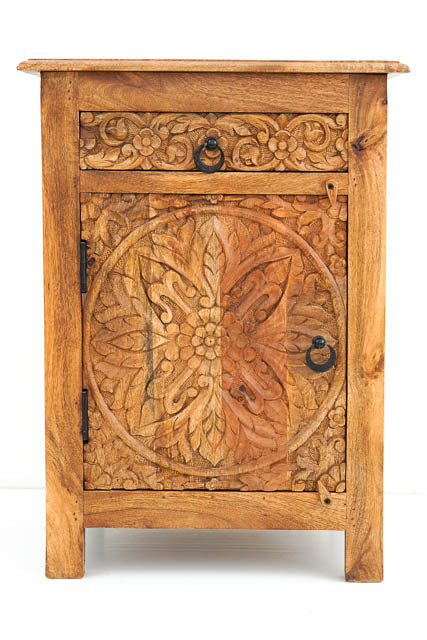 Elegance Carved Bedside Table