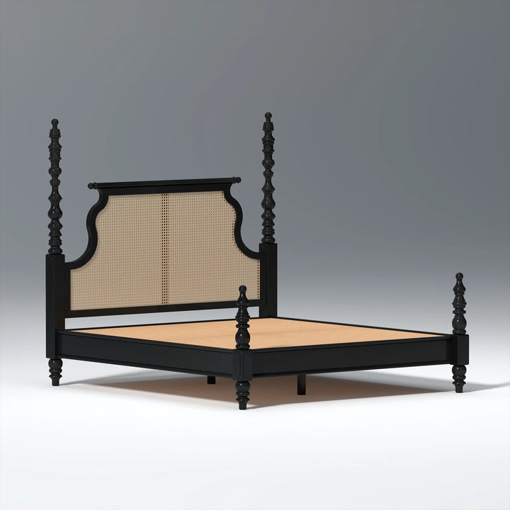 Solid Sheesham Wood Bed – Walnut Finish