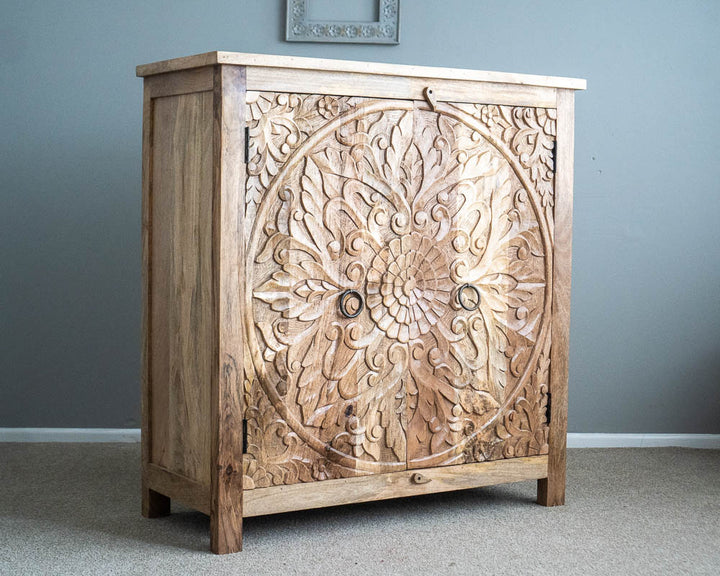 Charming Carved Wood Sideboard Cabinet 2