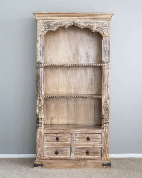 Vintage Hand Craved Bookshelf