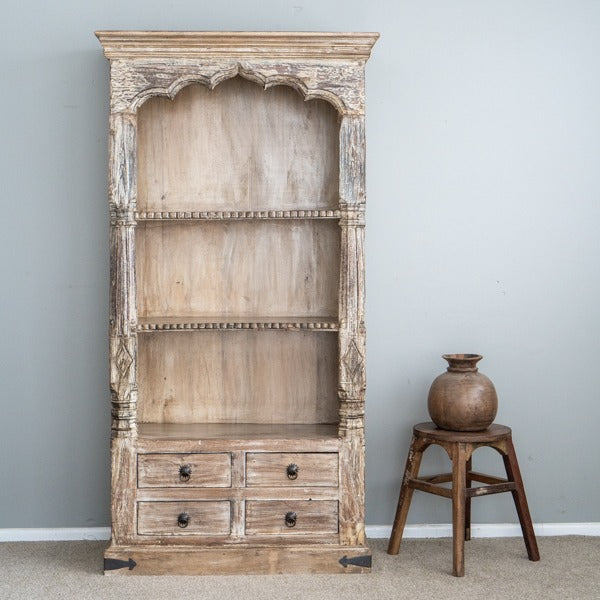 Vintage Hand Craved Bookshelf